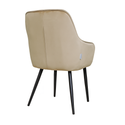 Krzesło EMMA pikowane welur na metalowych nogach – styl