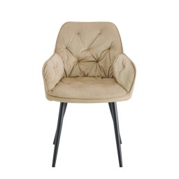 Krzesło EMMA pikowane welur na metalowych nogach – styl