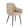 Krzesło EMMA pikowane welur na metalowych nogach – styl