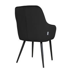 Krzesło EMMA pikowane welur na metalowych nogach – styl