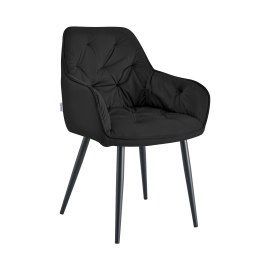 Krzesło EMMA pikowane welur na metalowych nogach – styl