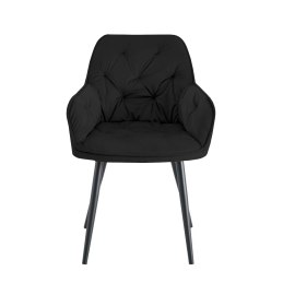 Krzesło EMMA pikowane welur na metalowych nogach – styl