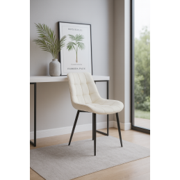 Krzesło Cherry welur tapicerowane na metalowych nogach