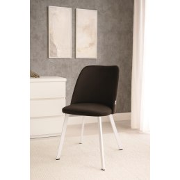 Krzesło welurowe GOYA MG05 - brąz, białe nóżki