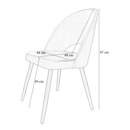 Krzesło Polo tkanina Welur noga metalowa – styl i wygoda