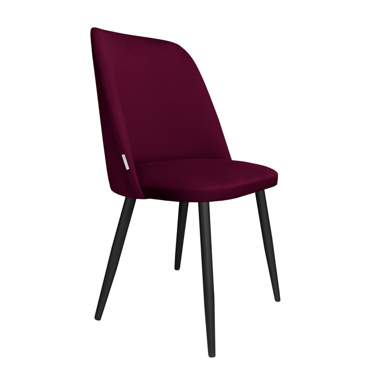 Krzesło welurowe GOYA BL06 na czarnych nogach Nowoczesne krzesło do salonu, jadalni i kuchni