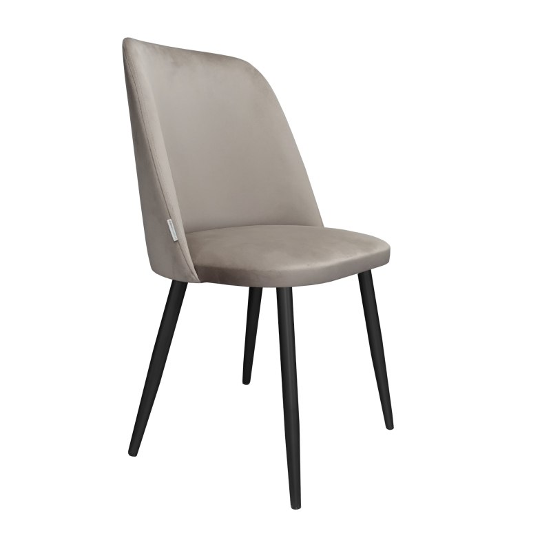 Krzesło welurowe GOYA BL06 na czarnych nogach Nowoczesne krzesło do salonu, jadalni i kuchni