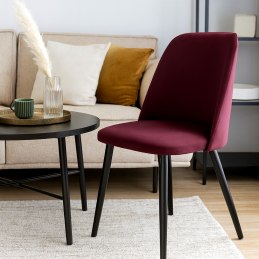 Krzesło welurowe GOYA BL06 na czarnych nogach Nowoczesne krzesło do salonu, jadalni i kuchni
