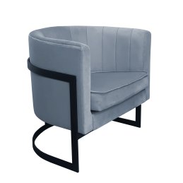 Fotel Glamour tkanina Welur podstawa metalowa