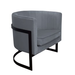 Fotel Glamour tkanina Welur podstawa metalowa