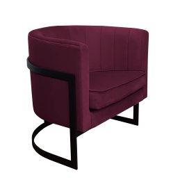 Fotel Glamour tkanina Welur podstawa metalowa