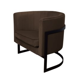 Fotel Glamour tkanina Welur podstawa metalowa