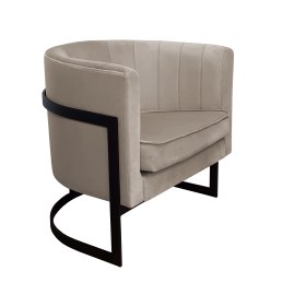 Fotel Glamour tkanina Welur podstawa metalowa