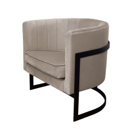 Fotel Glamour tkanina Welur podstawa metalowa