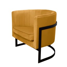 Fotel Glamour tkanina Welur podstawa metalowa