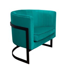 Fotel Glamour tkanina Welur podstawa metalowa