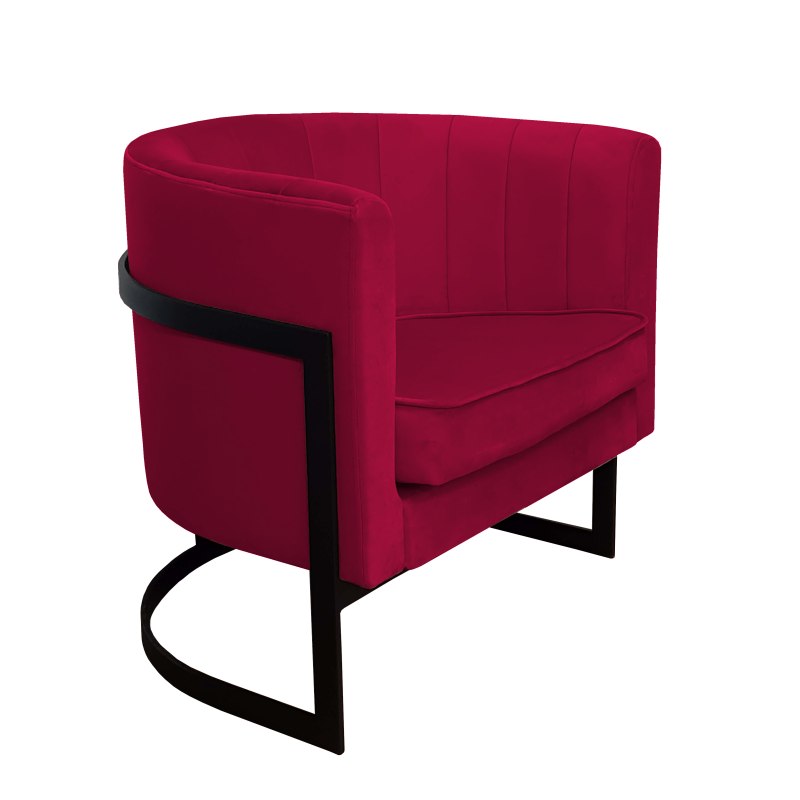 Fotel Glamour tkanina Welur podstawa metalowa