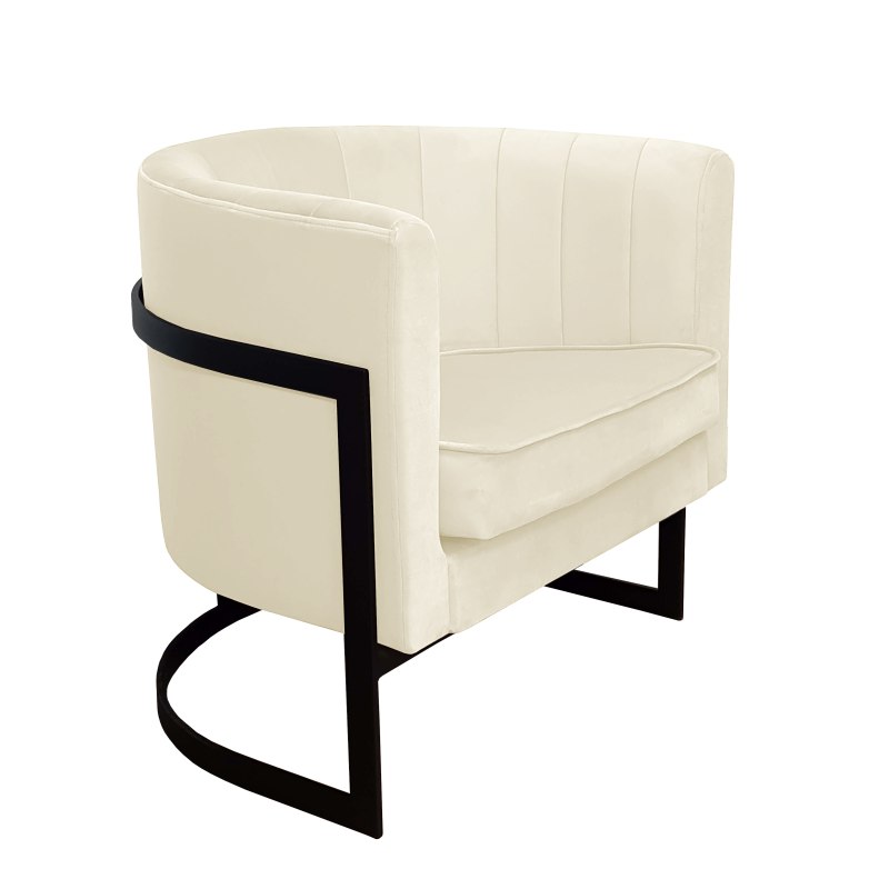 Fotel Glamour tkanina Welur podstawa metalowa