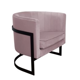 Fotel Glamour tkanina Welur podstawa metalowa