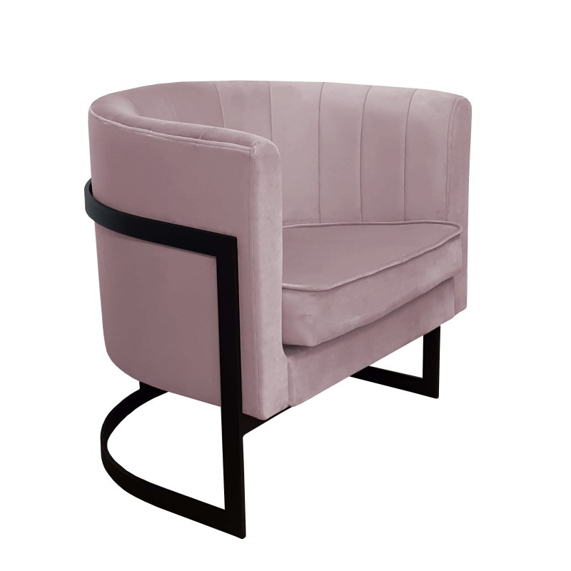 Fotel Glamour tkanina Welur podstawa metalowa