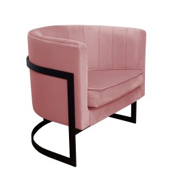 Fotel Glamour tkanina Welur podstawa metalowa