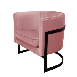 Fotel Glamour tkanina Welur podstawa metalowa