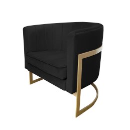 Fotel Glamour tkanina Welur podstawa metalowa