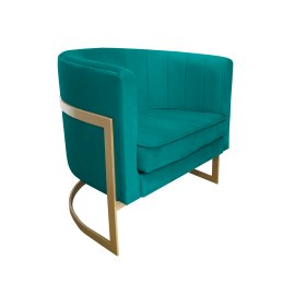 Fotel Glamour welur z metalową podstawą