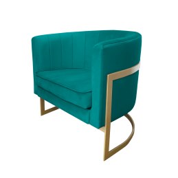 Fotel Glamour welur z metalową podstawą