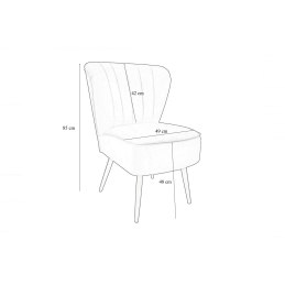 Fotel PRL tkanina Welur nogi metalowe