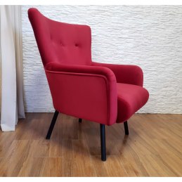 Fotel TULIP tkanina Welur noga metalowa Uszak