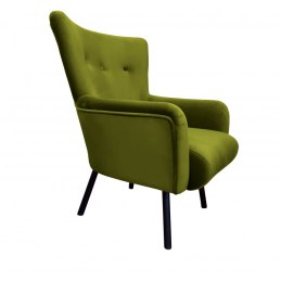 Fotel TULIP tkanina Welur noga metalowa Uszak