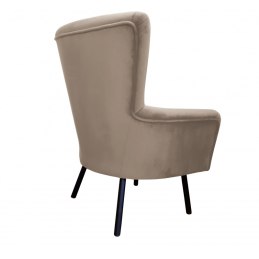 Fotel TULIP tkanina Welur noga metalowa Uszak