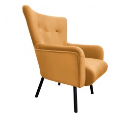 Fotel TULIP tkanina Welur noga metalowa Uszak