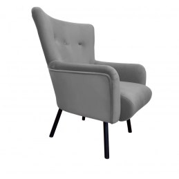 Fotel TULIP tkanina Welur noga metalowa Uszak