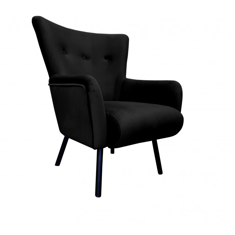 Fotel TULIP tkanina Welur noga metalowa Uszak