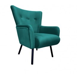 Fotel TULIP tkanina Welur noga metalowa Uszak