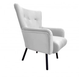 Fotel TULIP tkanina Welur noga metalowa Uszak