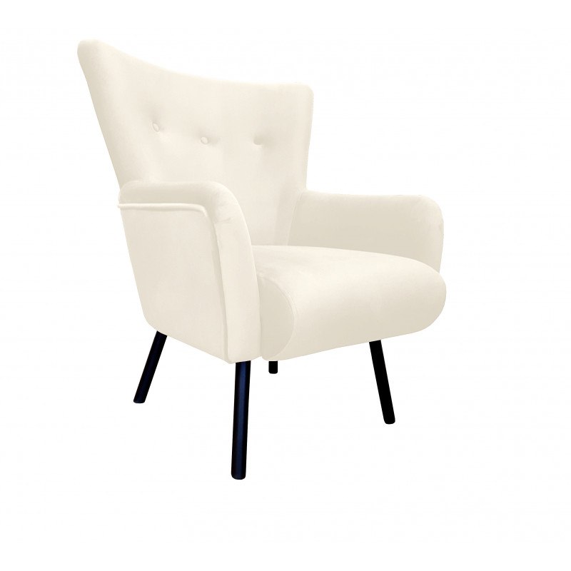 Fotel TULIP tkanina Welur noga metalowa Uszak