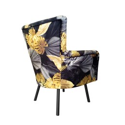 Fotel TULIP tkanina Welur noga metalowa Uszak