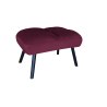 Fotel TOKIO tkanina Welur rozkładany z podnóżkiem noga metalowa