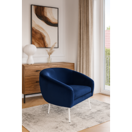 Fotel SYDNEY tkanina Welur noga metalowa