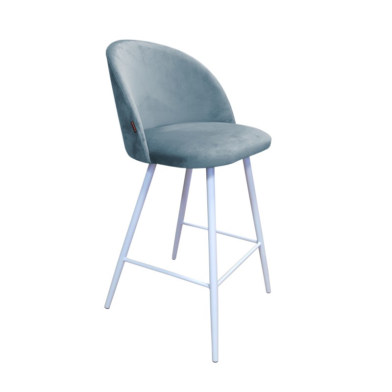 Hoker Colin krzesło barowe tkanina Welur podstawa metalowa