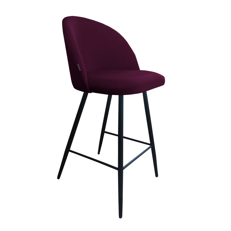 Hoker Colin tkanina Welur – krzesło barowe z metalową podstawą