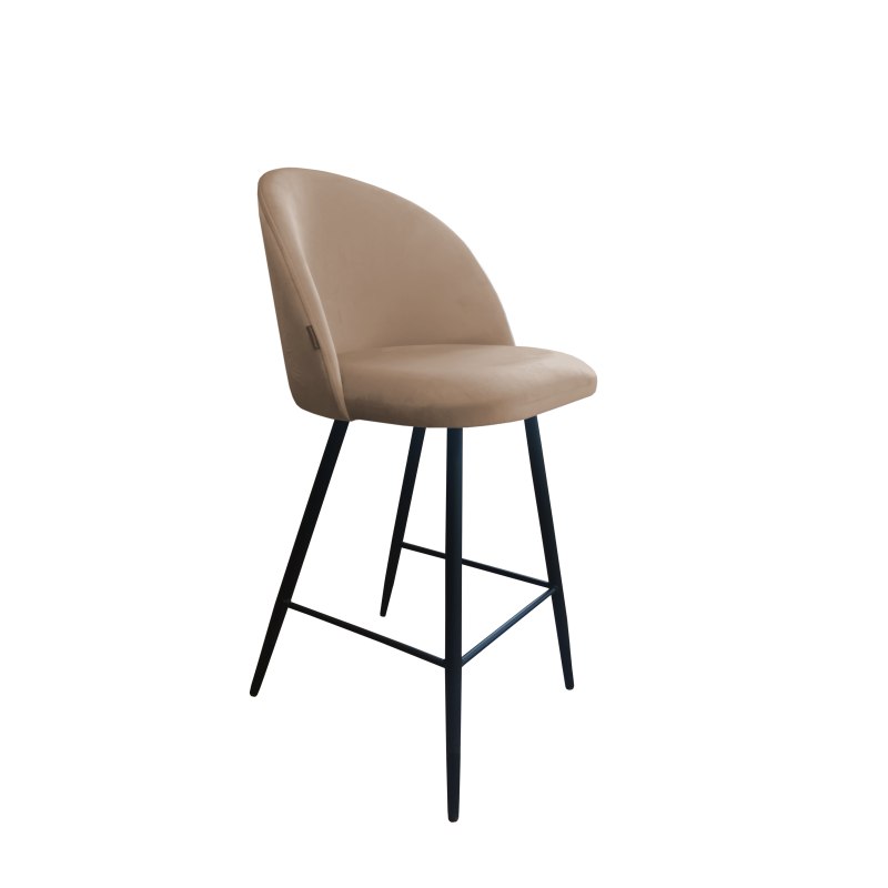 Hoker Colin tkanina Welur – krzesło barowe z metalową podstawą