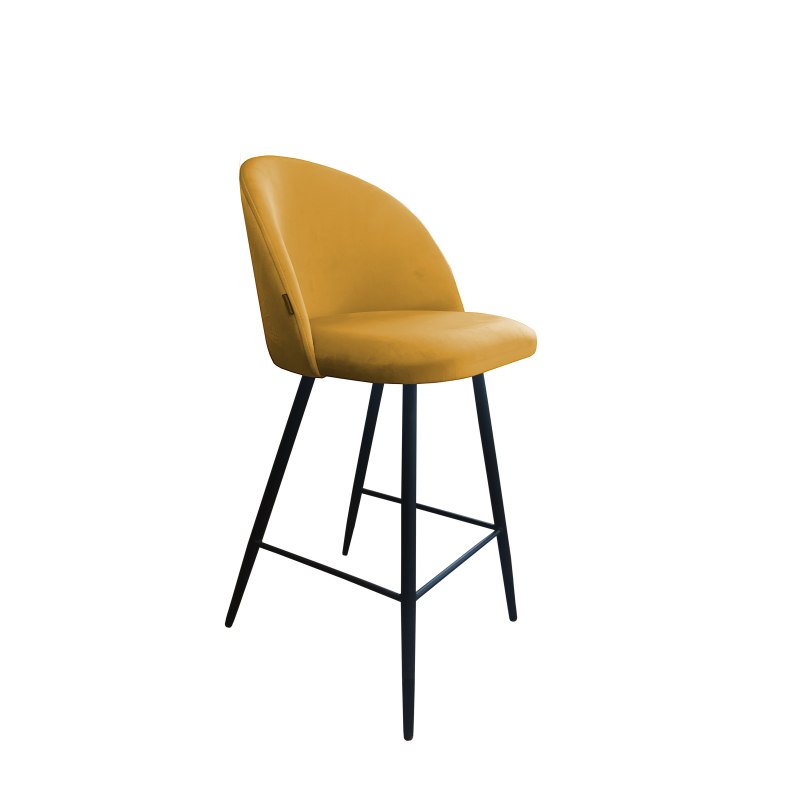 Hoker Colin tkanina Welur – krzesło barowe z metalową podstawą