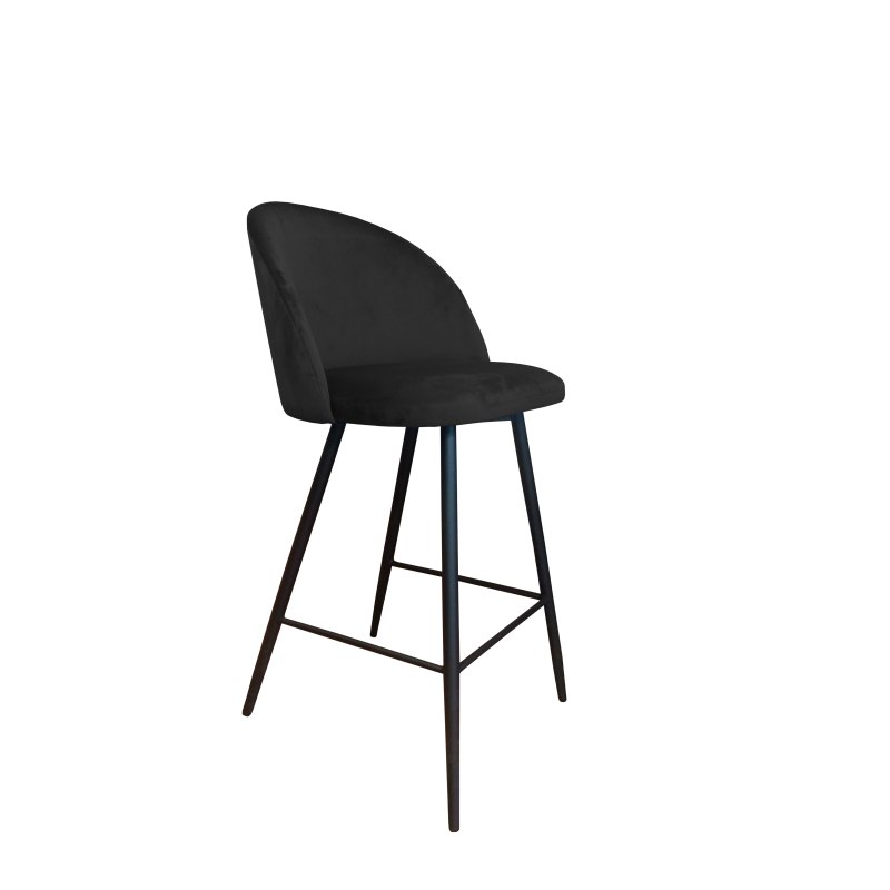 Hoker Colin tkanina Welur – krzesło barowe z metalową podstawą