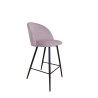 Hoker Colin tkanina Welur – krzesło barowe z metalową podstawą