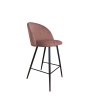 Hoker Colin tkanina Welur – krzesło barowe z metalową podstawą