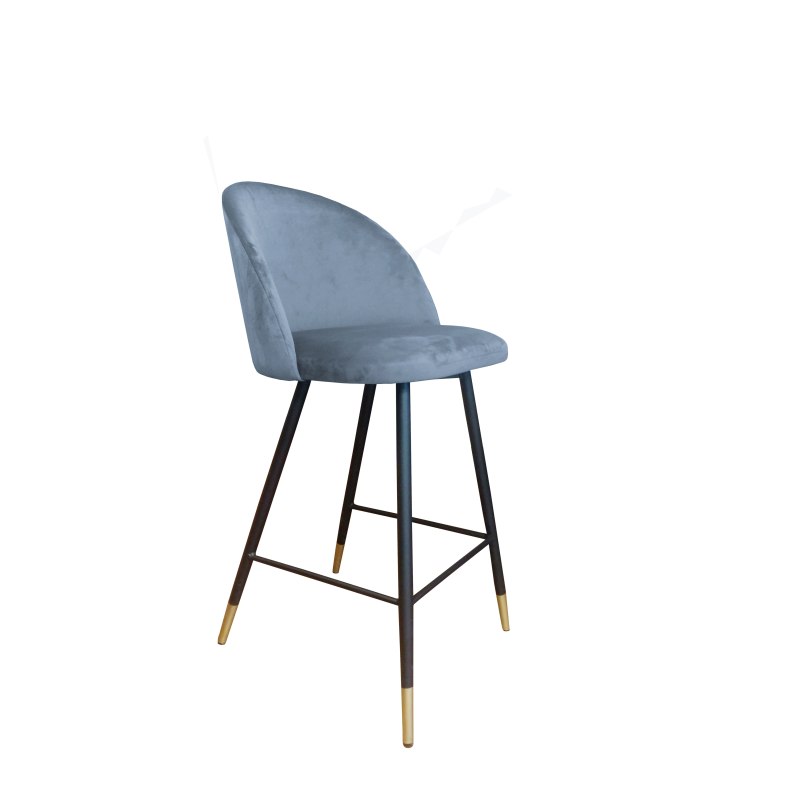 Hoker Colin tkanina Welur – krzesło barowe z metalową podstawą